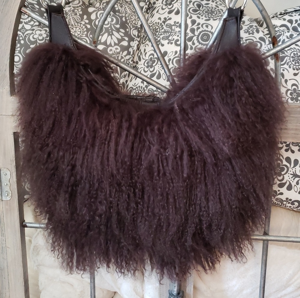 Dk Brown Mongolian Sheep Purse